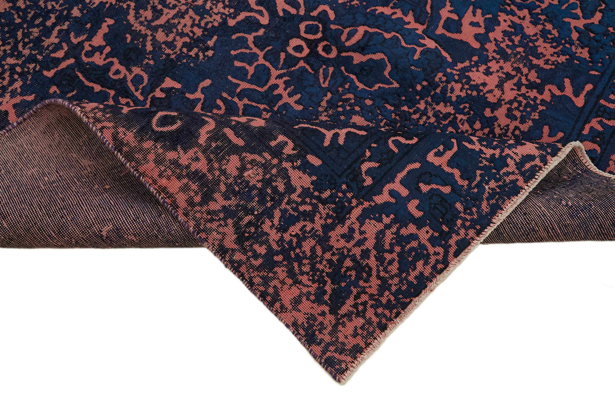 Hand-knotted persian vintage 1970s 190 cm x 275 cm blue wool carpet