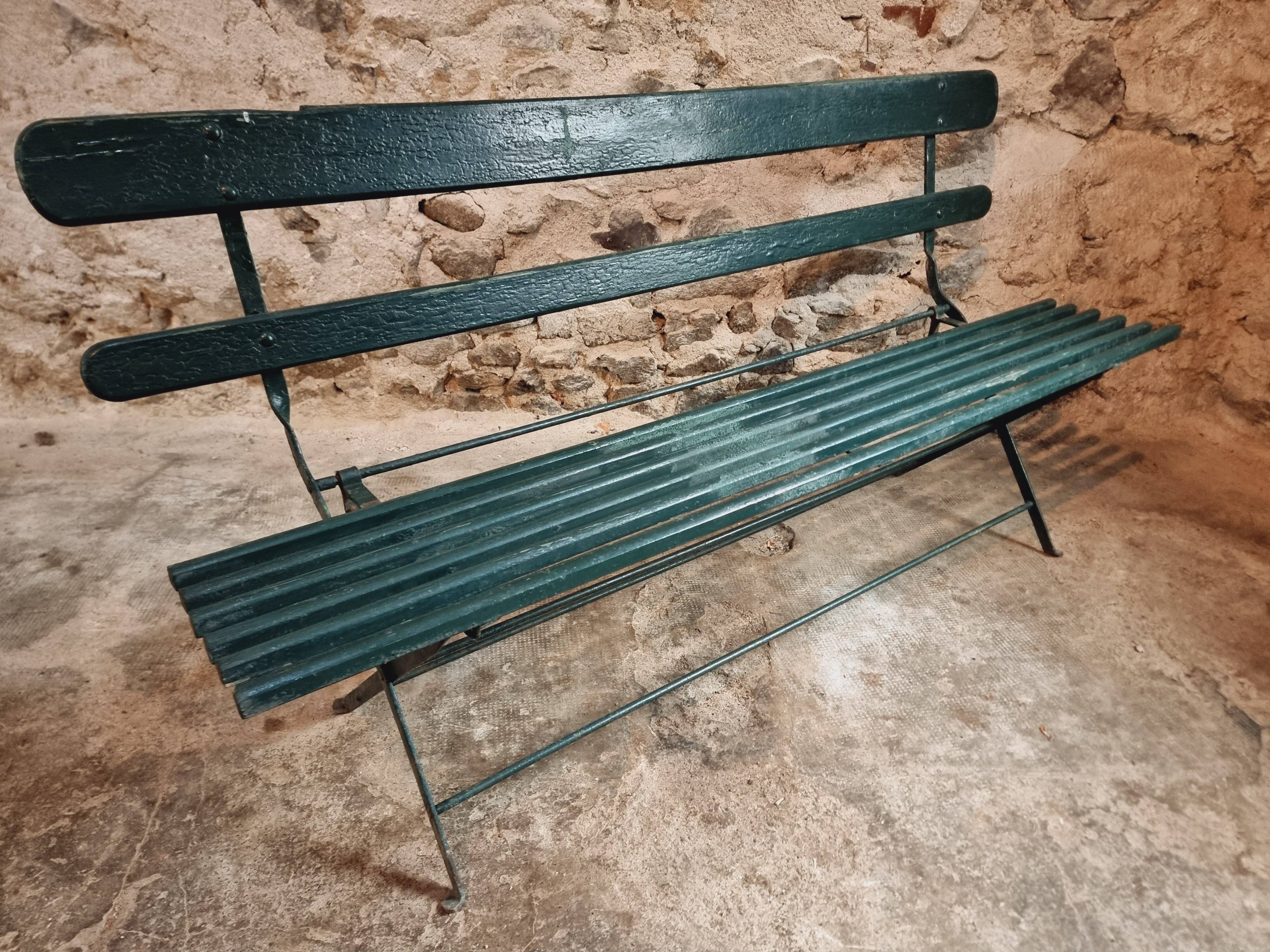 Antique folding garden bench – France – 1930s