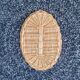 Vintage oval rattan mirror