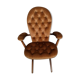 Fauteuil velours capitonné vintage