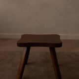 Vintage wooden wave stool · rustic low side table