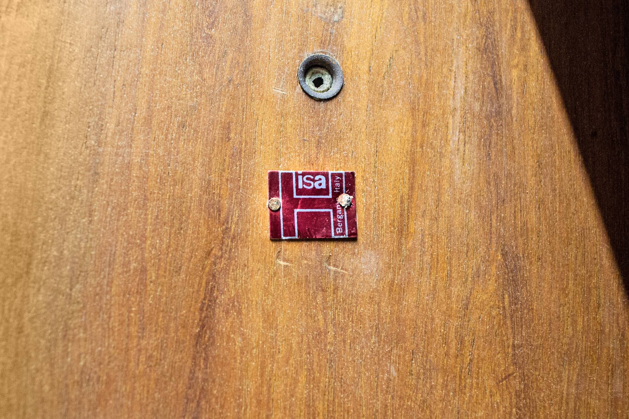 Credenza in legno e ferro Leonardo Fiori per ISA Bergamo Italia Anni '50