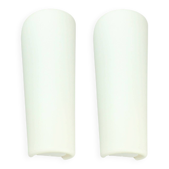 XL Pair of Mid Century Modern Opaline Glass Wall Lamps by Wagenfeld, 1950s