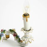 Beautiful hand-painted Mid Century porcelain wall lamp