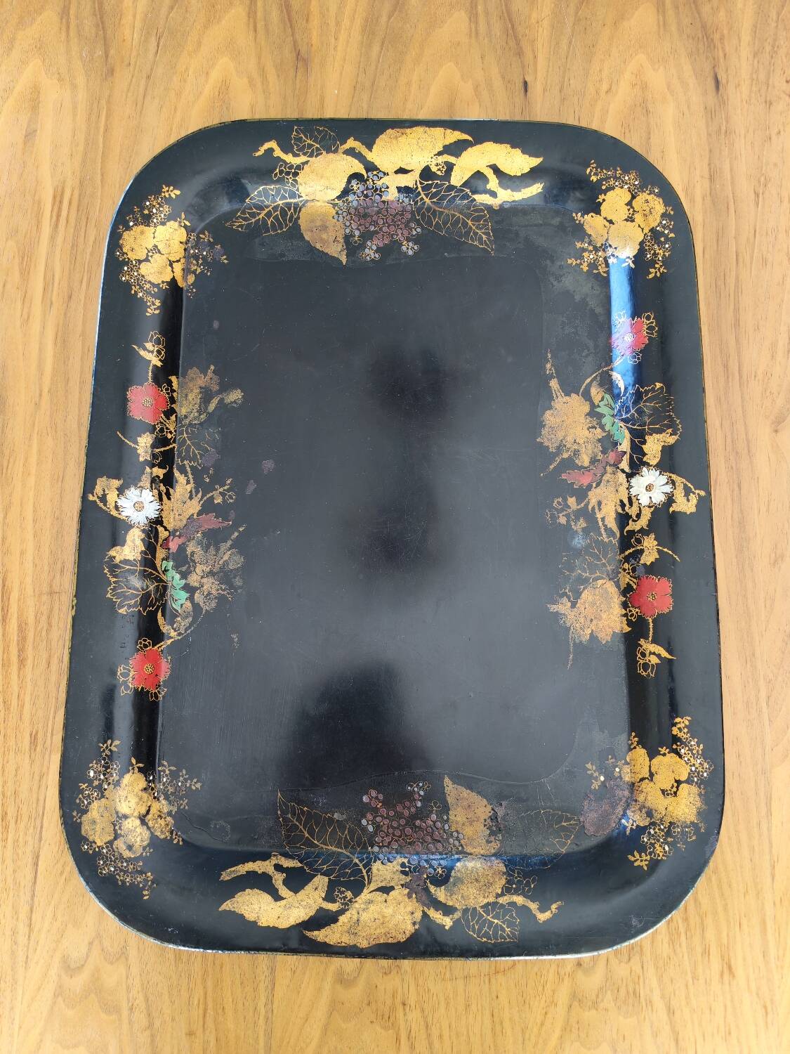 Large painted metal Napoleon III tray.