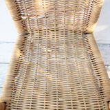 Wicker and rattan armchair for children
