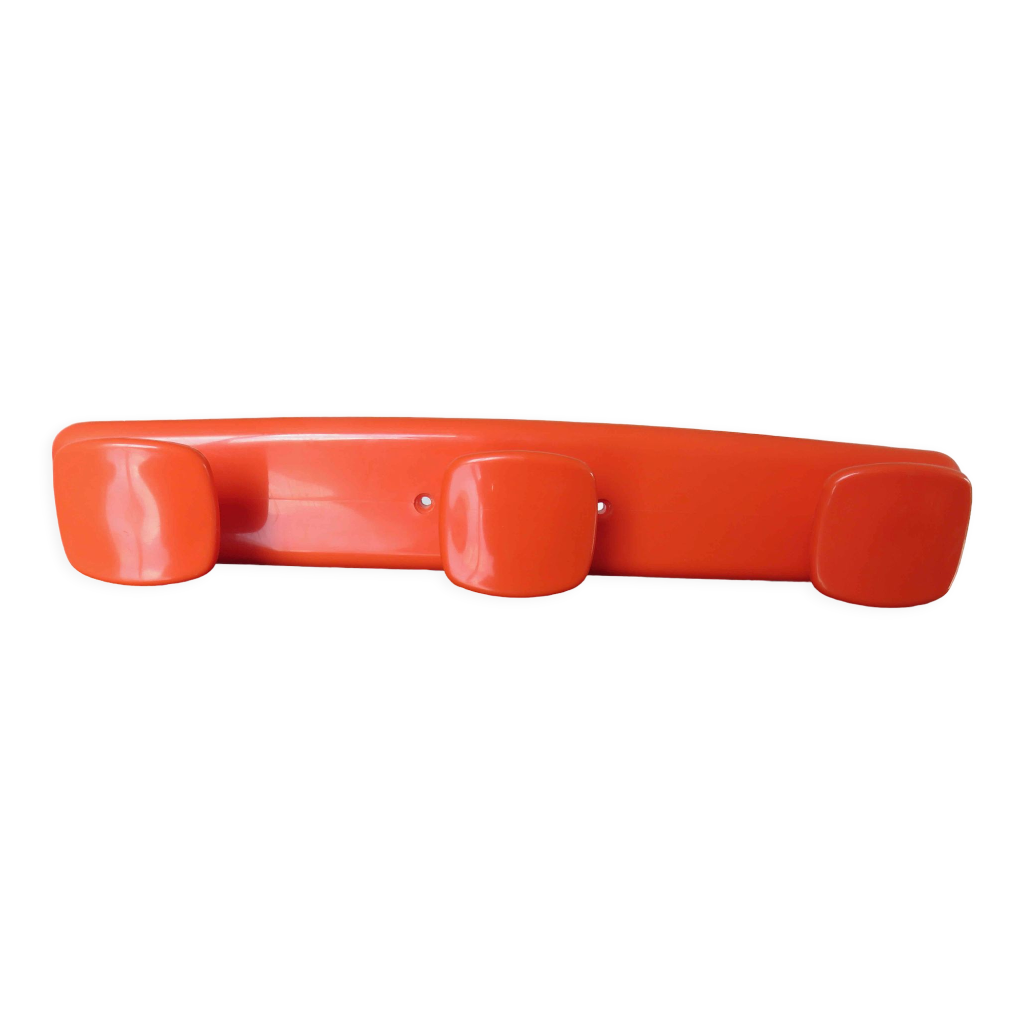 Orange plastic wall coat rack "syla" france 1970