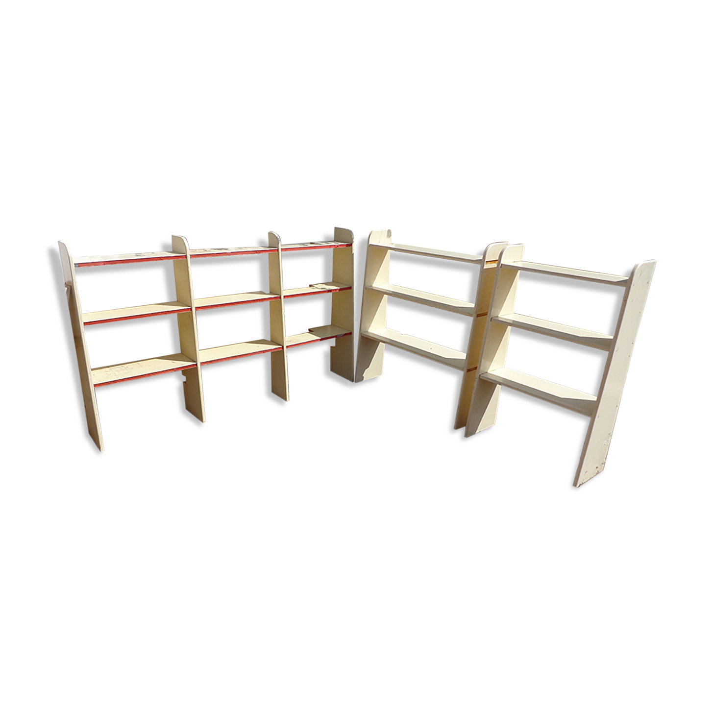 Set of old grocery shelves