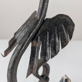 Set of Three Wrought Iron Dragon Sconces