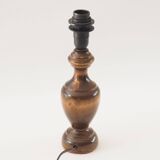 Turned wooden bedside lamp base