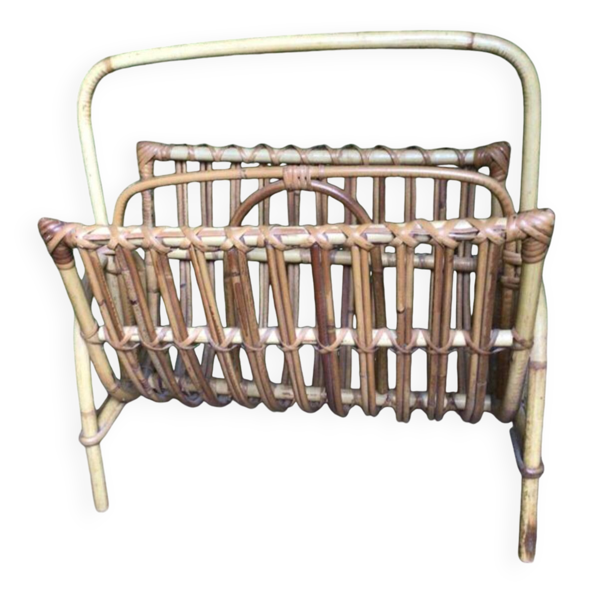 Rattan magazine rack