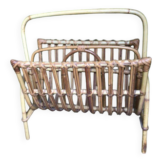 Rattan magazine rack