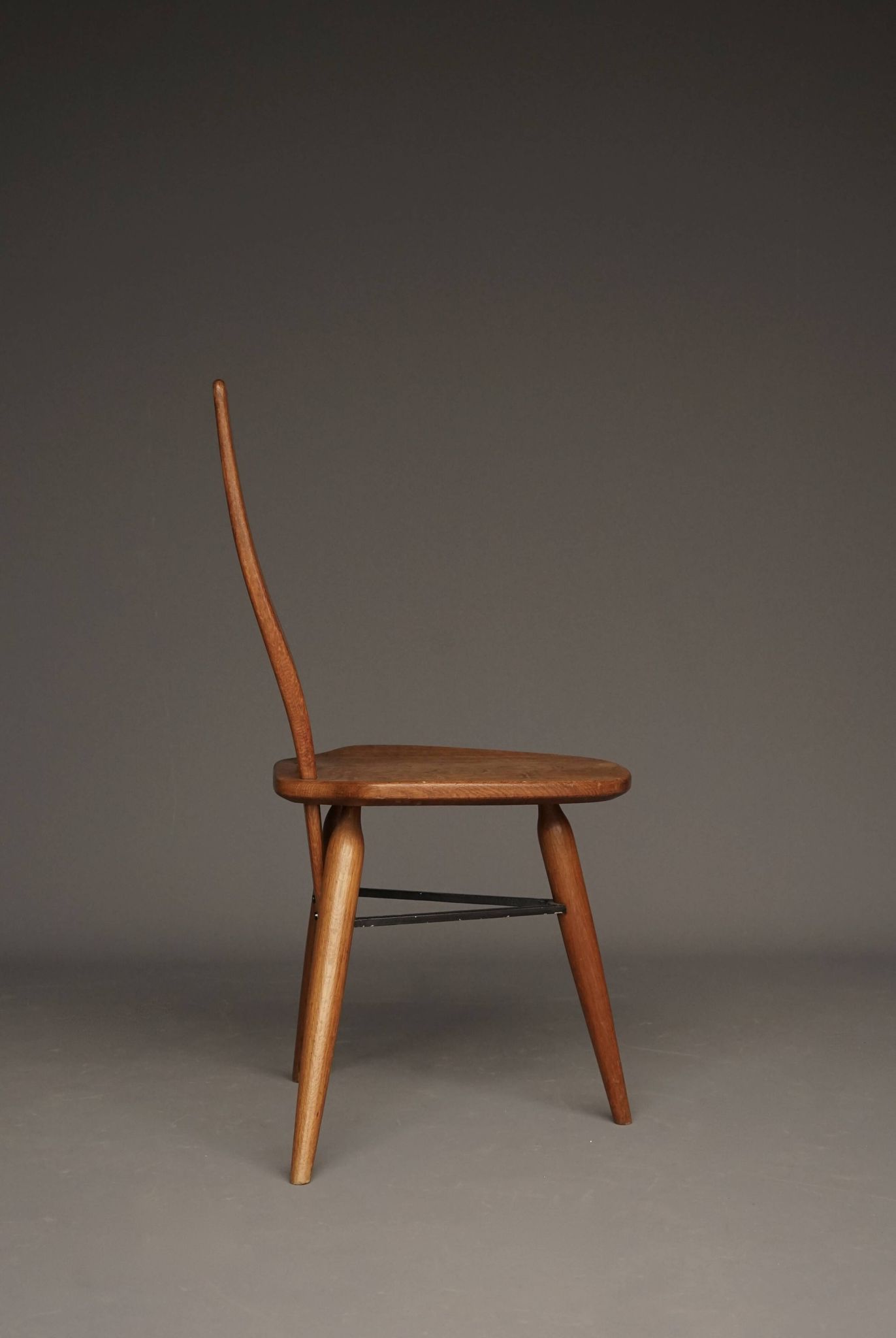 Italian oak accent chair, 1950s