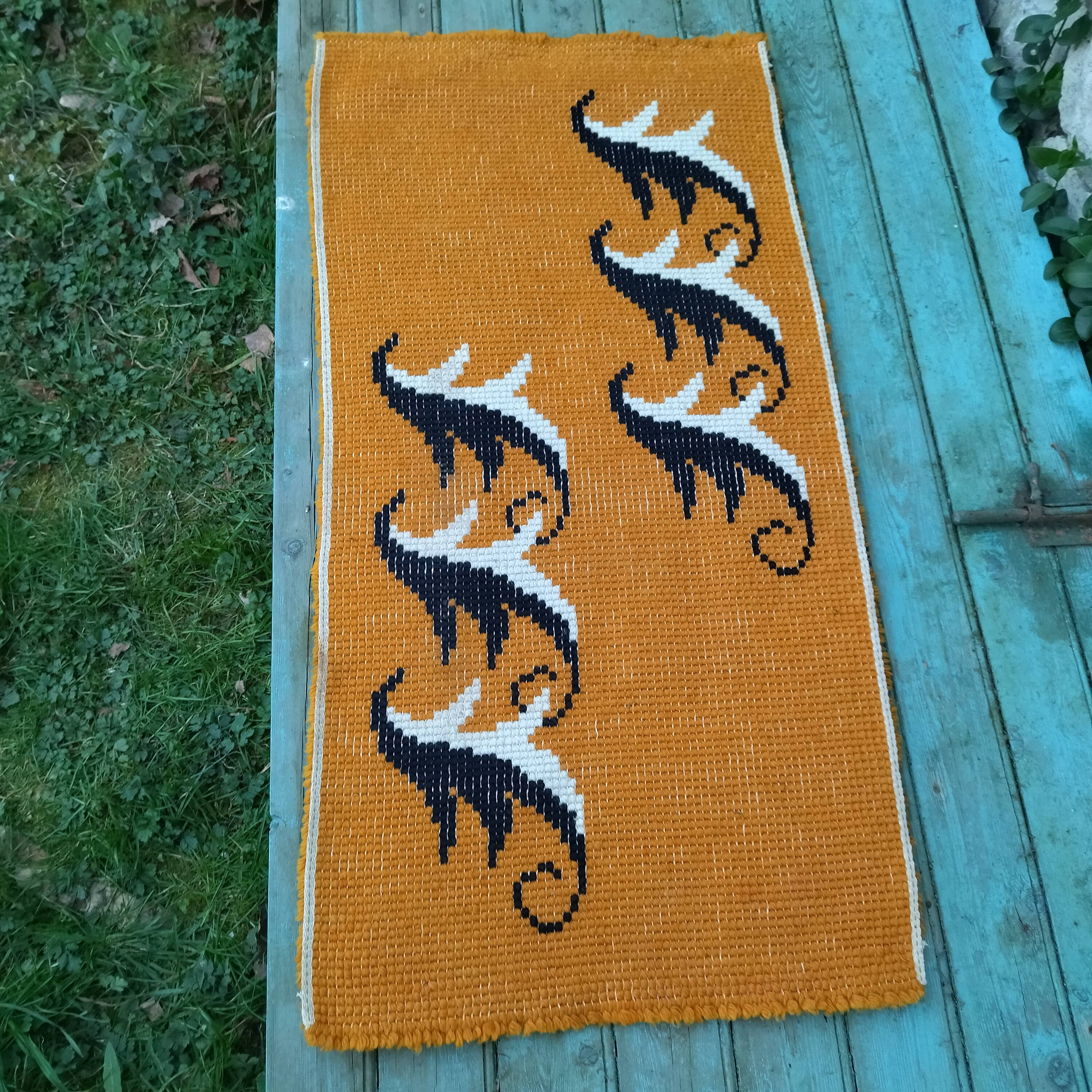 Wool carpets 60s 111x56cm