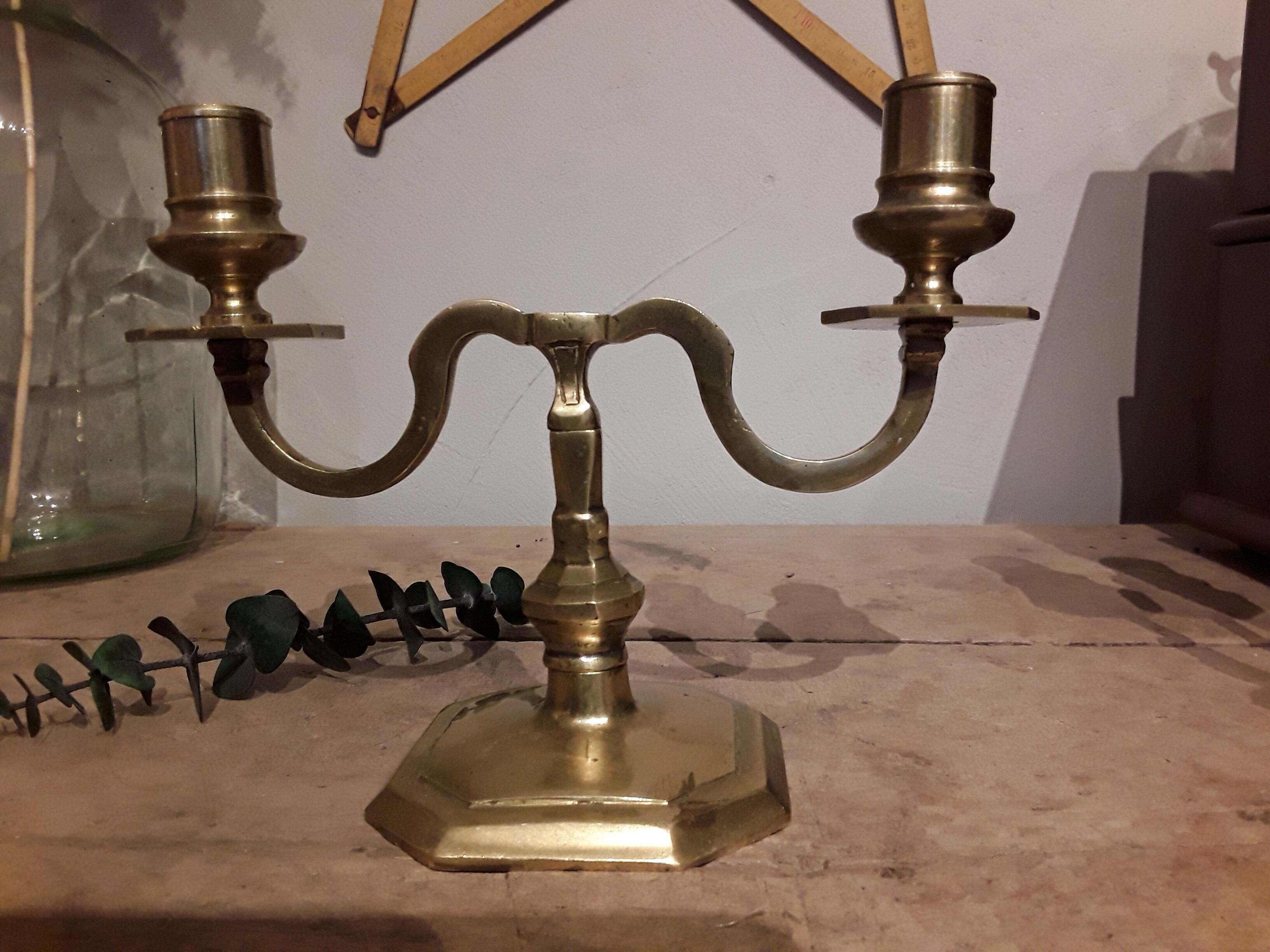 Pair of brass candlesticks