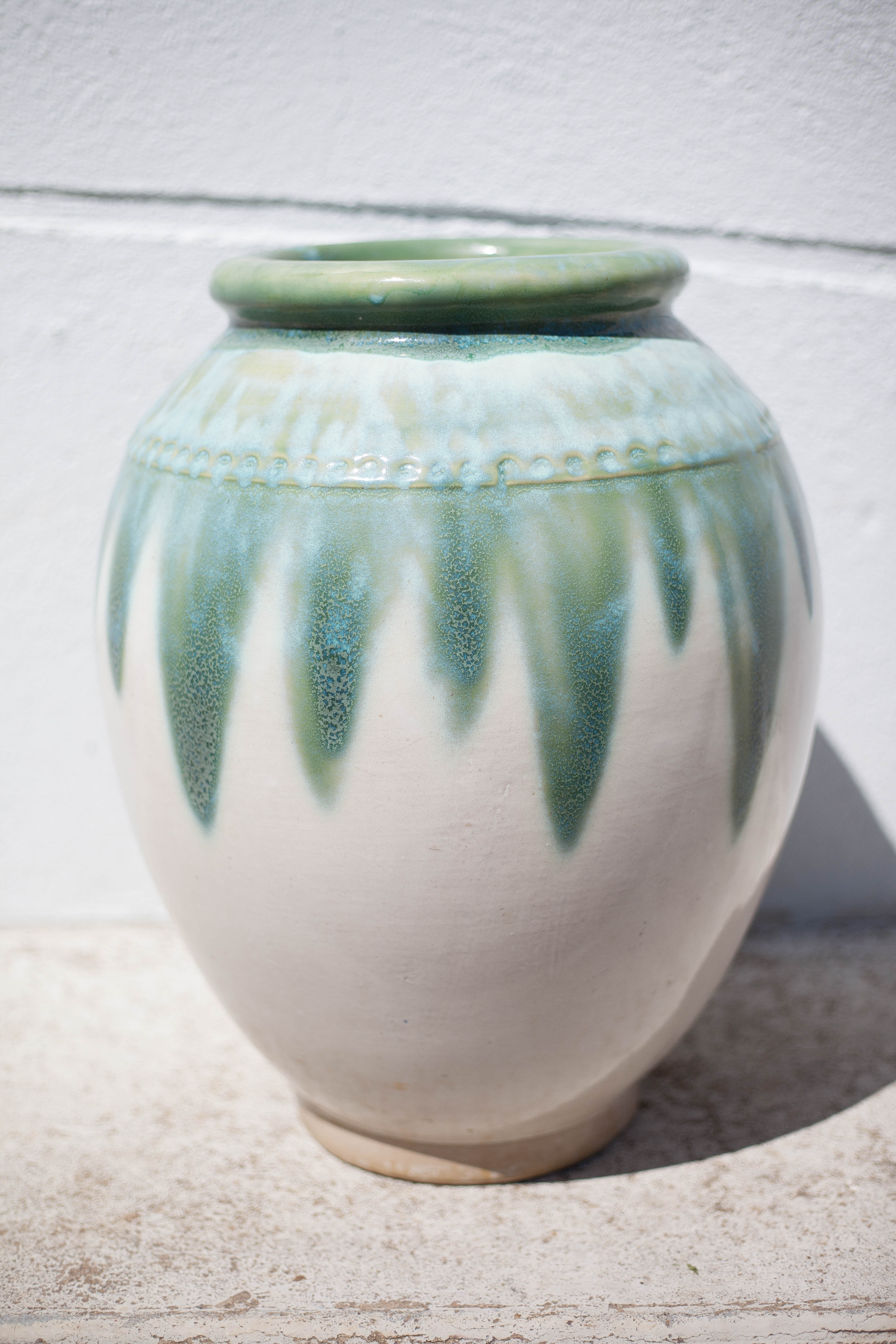 Ceramic pot, jar, glazed planter, vintage pot cover, decoration