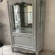 Louis XV display cabinet in solid cherry wood, patinated in Gustavian grey.