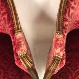 Pair of Transition period armchairs, trimmed with burgundy velvet
