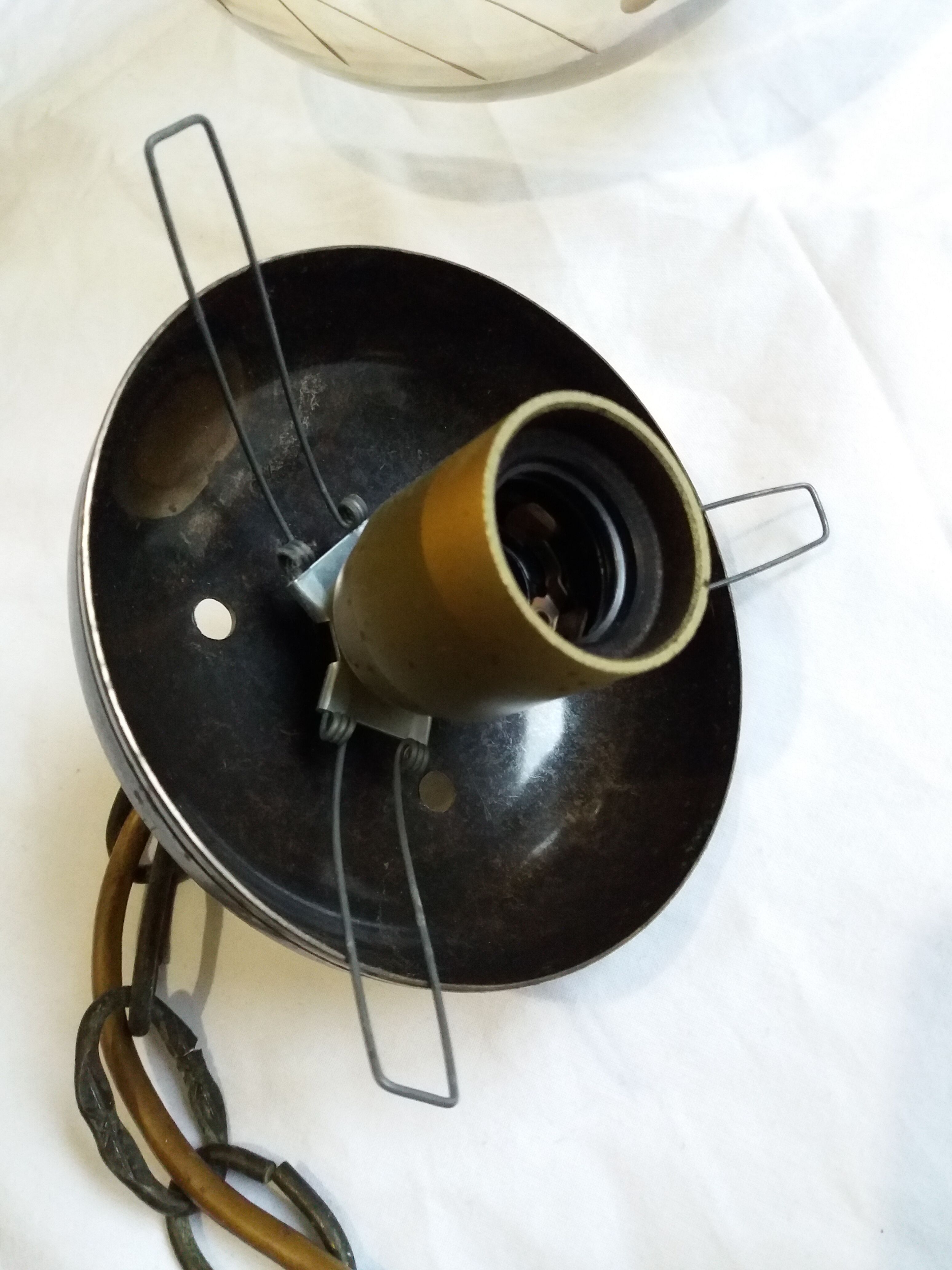 2 amber chiseled blown glass globe ball pendants