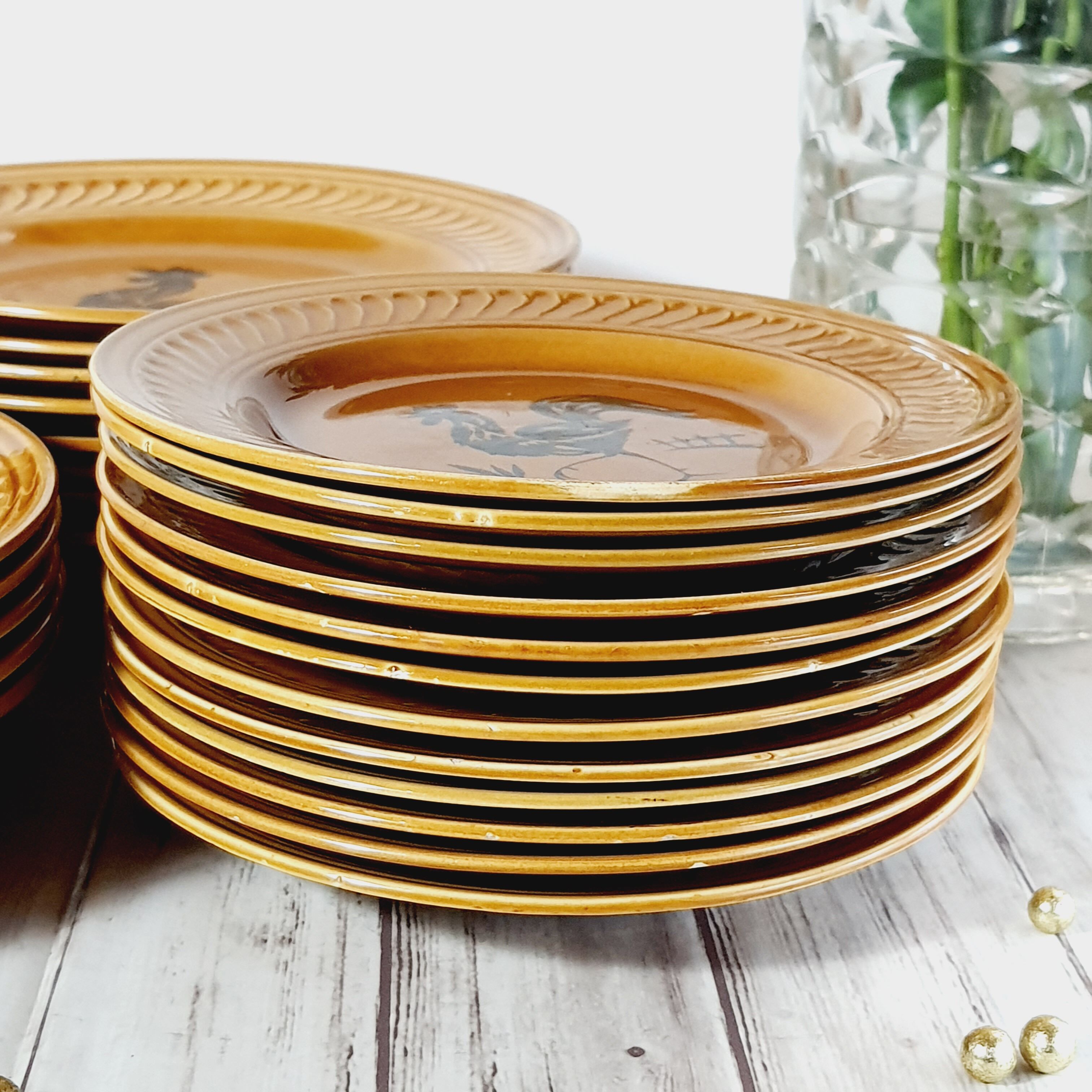 Set of plates of Gien decoration rooster