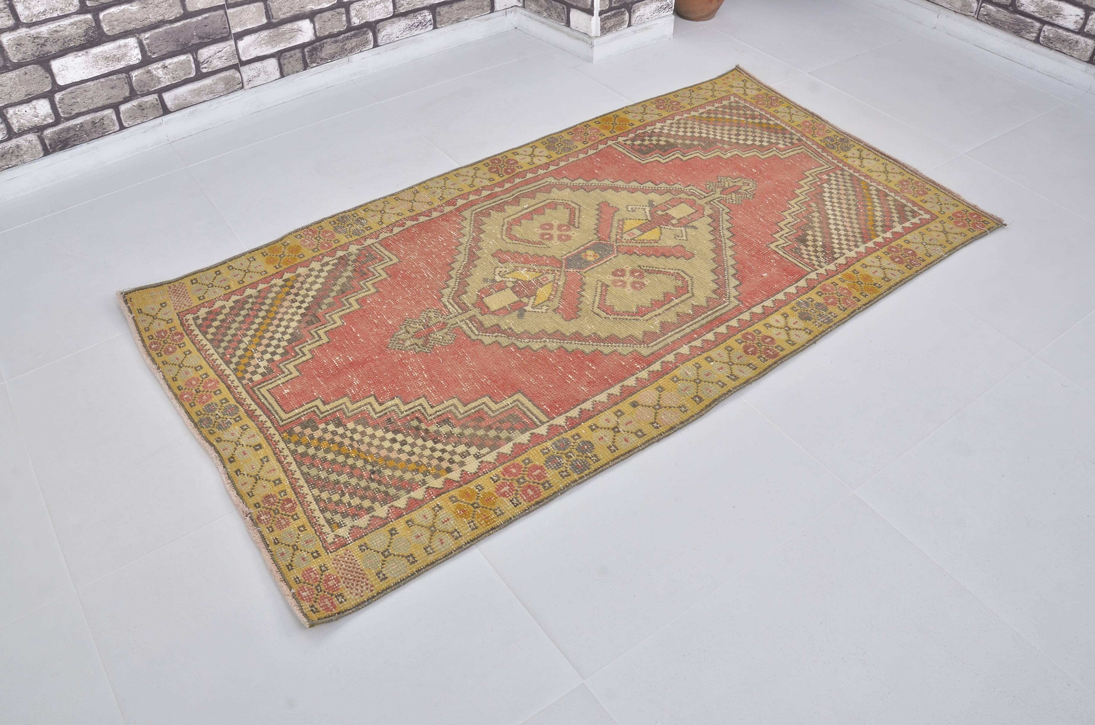 Orange & Red Turkish Wool Rug sku 2490