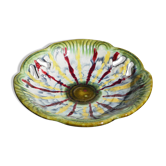 Openwork fruit cup with yellow and red drips - Fat lava, West Germany - 70s