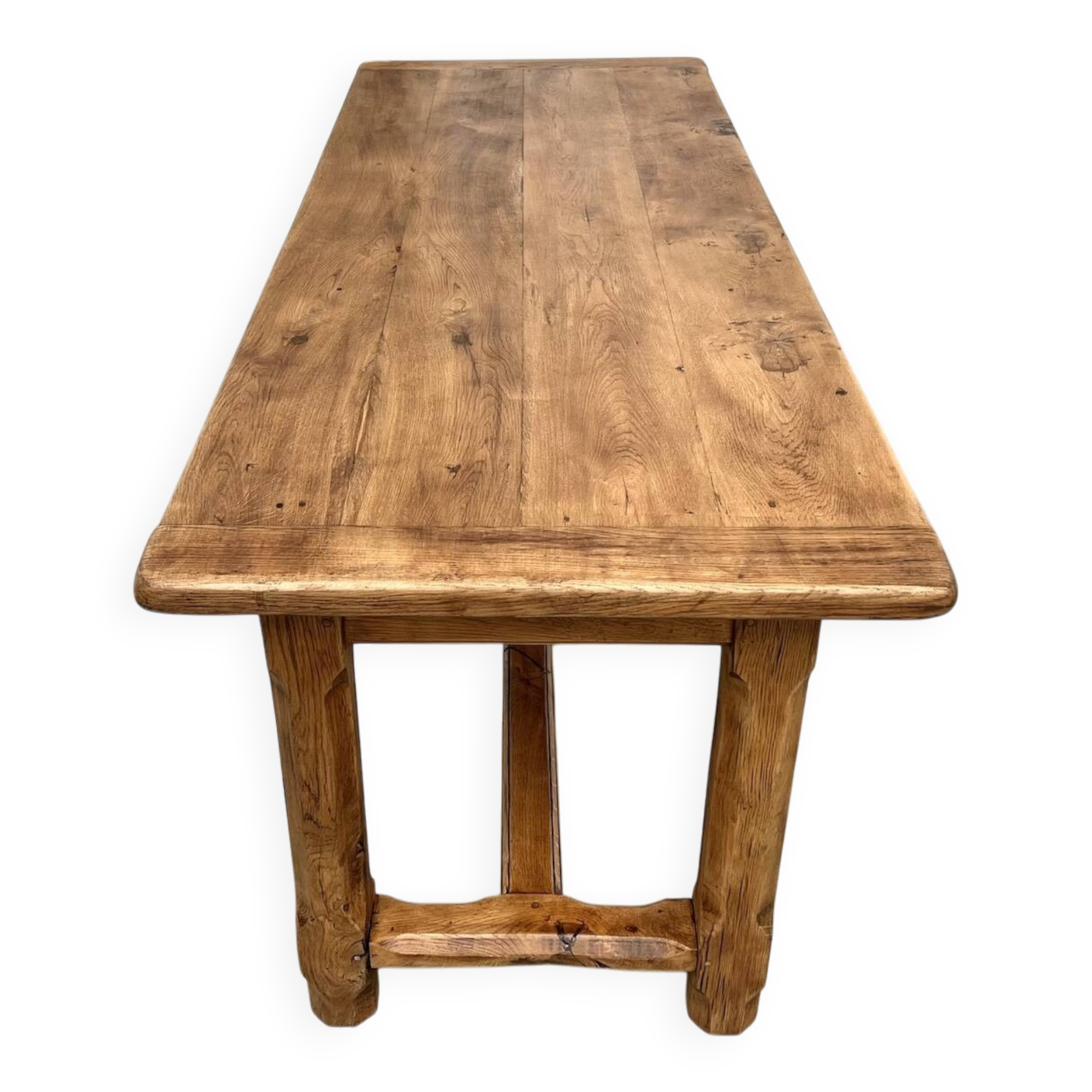 Table de ferme XIXe siècle en chêne et noyer