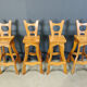 Vintage brutalist bar stools, set of 4 - 1960s