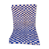 70s-style white checkerboard berber carpet in style 250 X 150