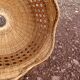 Wicker pendant lamp and vintage braided rattan straws