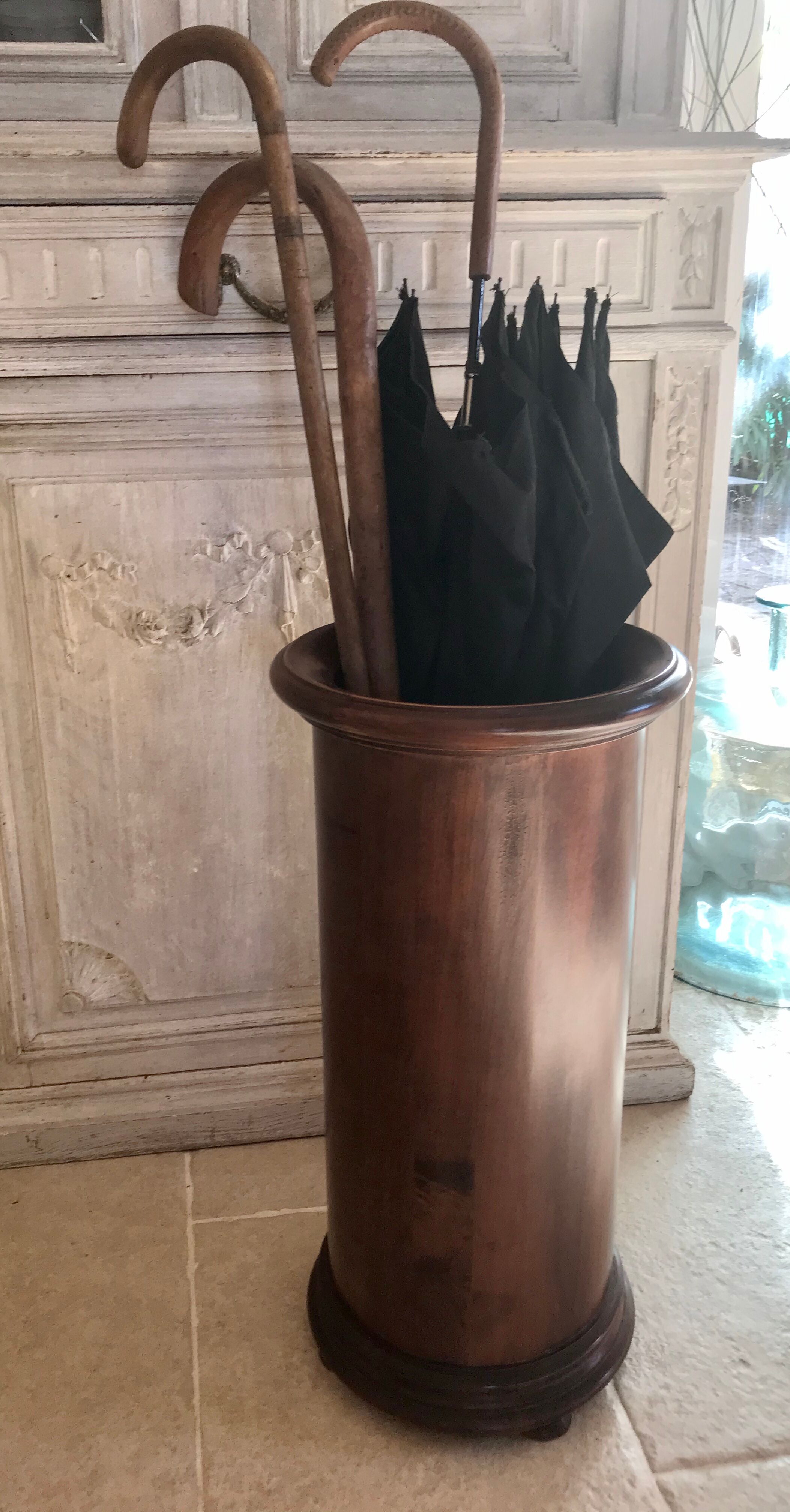 Wooden umbrella holder