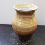 Vase Soulaines Dhuys royer enamelled stoneware brown beige vintage