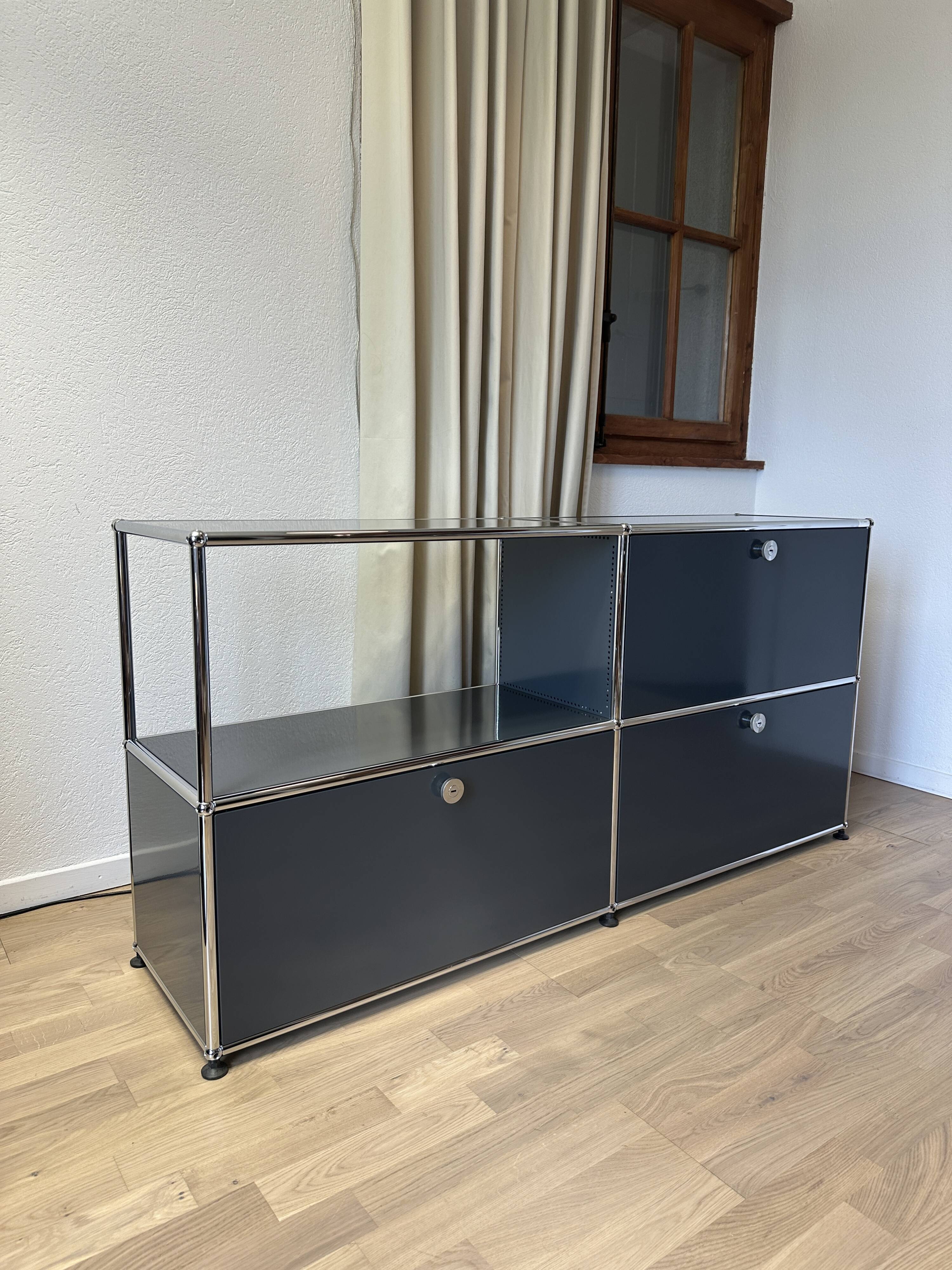 USM Haller sideboard in Anthracite Grey and Graphite Black