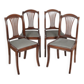 Set of 4 Art Deco style upholstered dining room chairs.