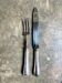 2 service cutlery sets, Christofle silver-plated meat, "Spatours" pattern.