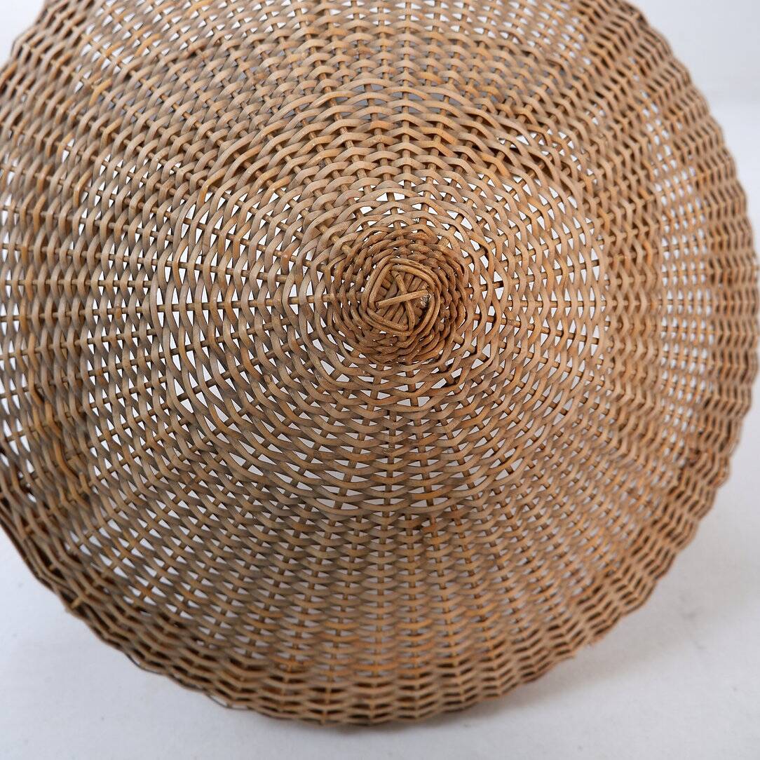 Mid-Century tripod Rattan Floor Lamp - 1960s