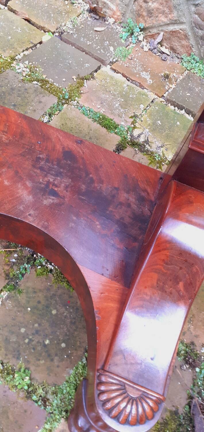 Console XIX Ème D'époque Restauration En Acajou