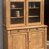 Antique 2-part sideboard in raw solid wood