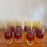 8 large colored glasses