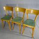 Set de 4 chaises Baumann 1955, cuisine - bistrot, assises linoléum