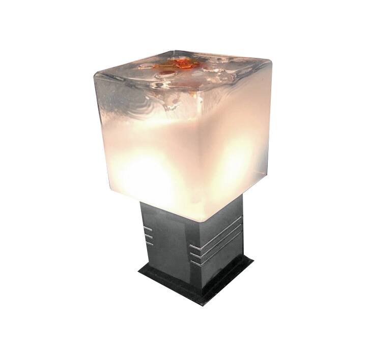 Vintage Bedside Lamp • Cubic • Gaetano Sciolari • 1969