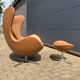 Fritz Hansen Egg Chair + Ottoman, Camel Cognac leder 1968 !!