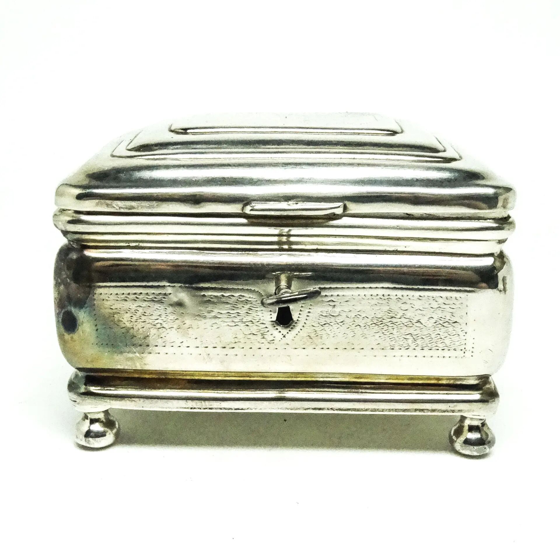Sugar bowl Eclecticism, silver-plated brass, Poland, 19th century