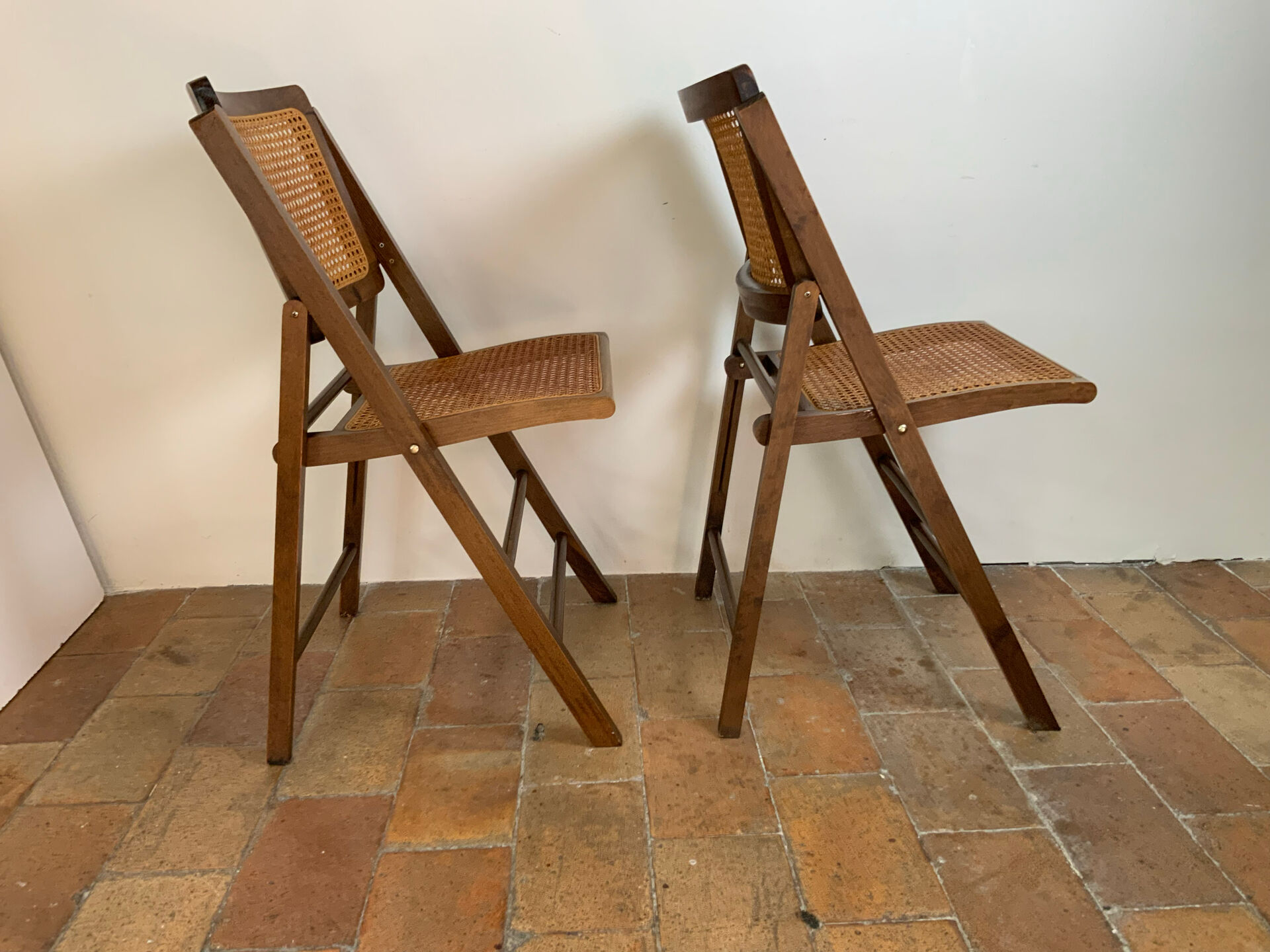 Paire de chaise pliante mid-century 