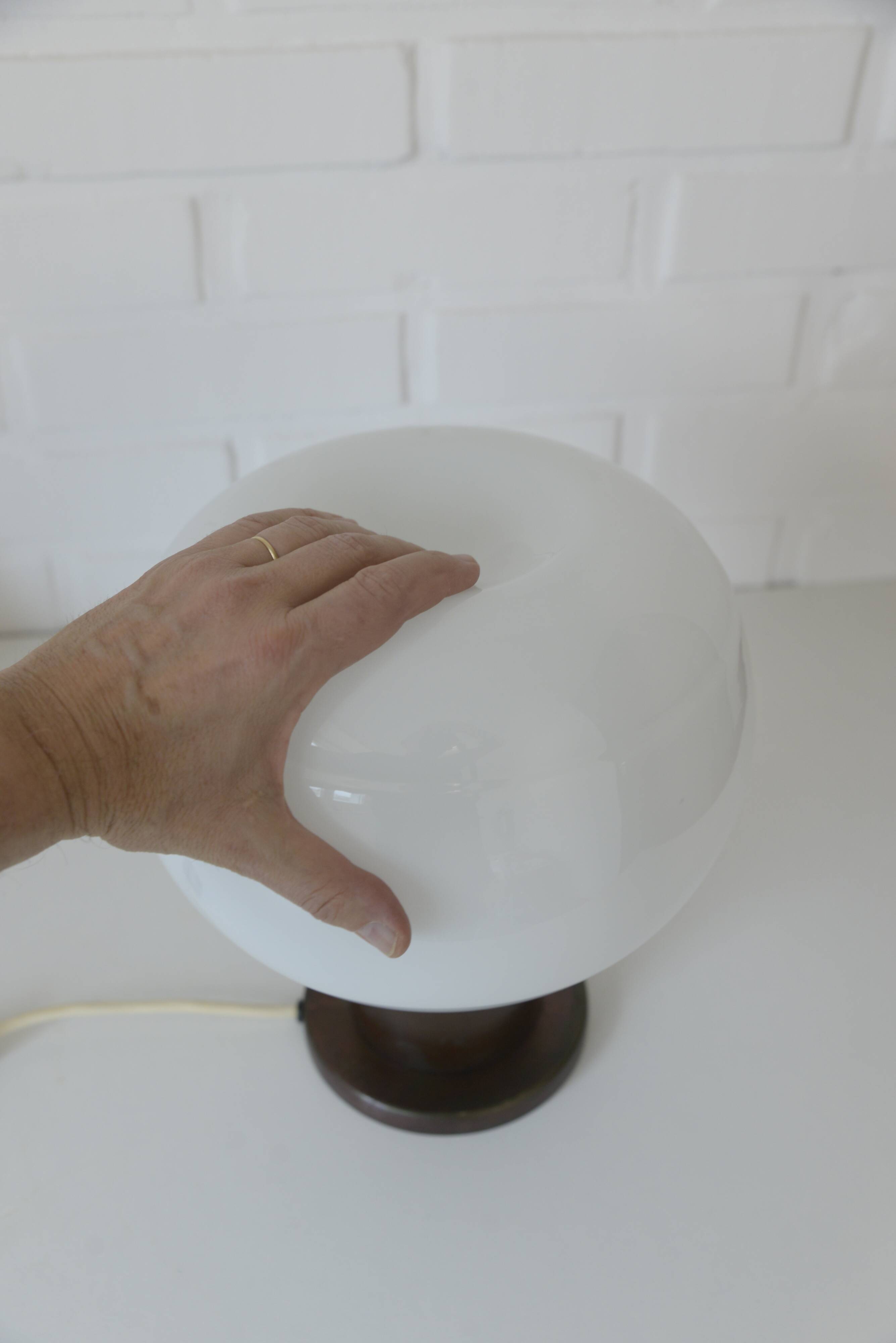 Vintage copper floor lamp brutalist mid century modern mushroom table light