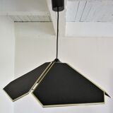 Black flower and gold hanging lamp, 80s