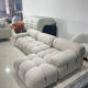 Modular XXL sofa for 5/6 people – Cloud Design – Cream Bouclé + Pouf