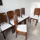 Set 6 chaises art déco chêne 1940