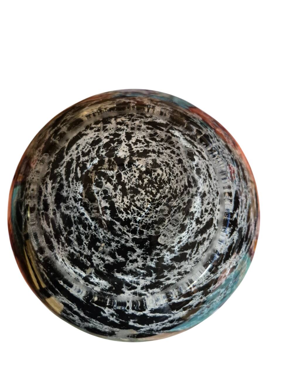 La Rochére marbled black and white ball vase, 20th century