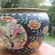 Large Chinese cache-pot in polychrome porcelain – flowers and birds – Ø33 cm